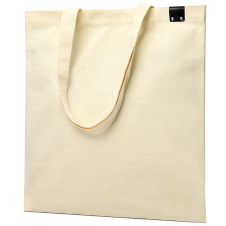 Сумка для покупок IVORY 325 г/м² с PU нашивкой, чёрный