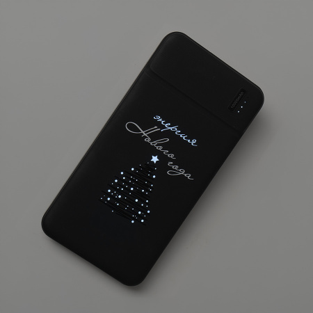 Универсальный аккумулятор Flash 10 (10000 мАч) с подсветкой и soft touch,синий,13,7х6,87х1,55 мм