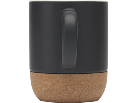 Billie керамическая кружка объемом 300 мл с пробковыми деталями и матовой отделкой, сплошной черный