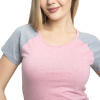 Футболка ЖЕН  меланж/розовый S (40-42) рукав реглан