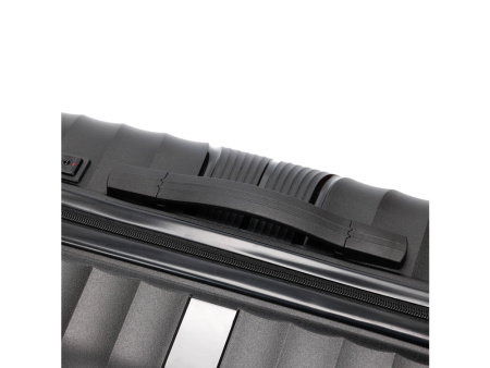 Чемодан TORBER НЕВО, чёрный, полипропилен, 49 х 28 х 76 см, 95 л