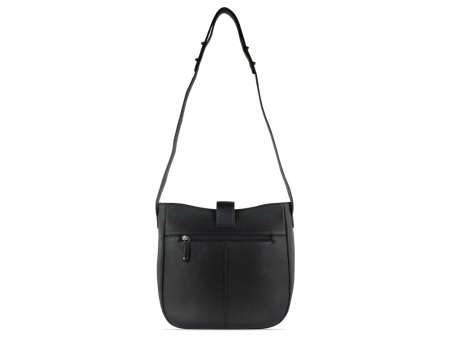 Сумка женская BUGATTI ЭЛЬЗА | ELSA, чёрная, воловья кожа/полиэстер, 29х8х27 см