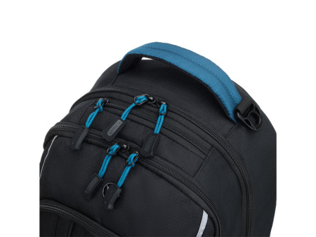 Рюкзак TORBER РАКЕТА с отделением для ноутбука 15.6, чёрный/синий, нейлон, 32 х 14 х 50 см, 22л