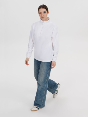 Свитшот на молнии из бифлекса Morfiss, белый, размер XS/S