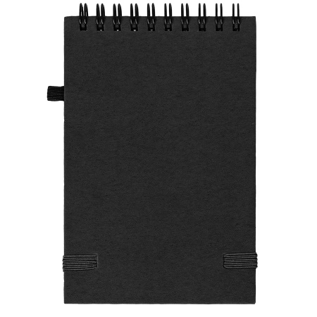 Блокнот на спирали MEMO, размер 95х145 мм, черный, блок в клетку