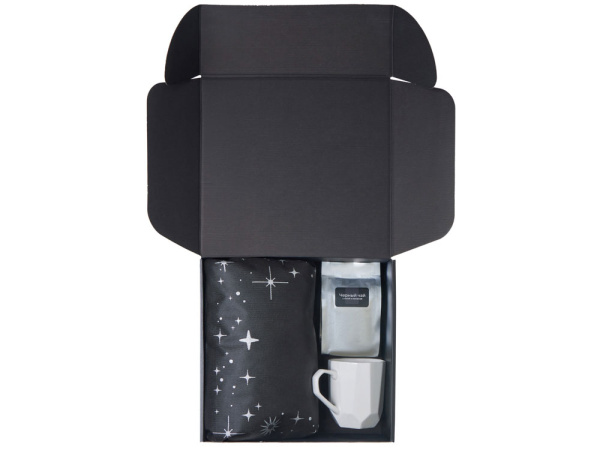 Подарочный набор с кружкой, подносом, свечой и чаем, белый