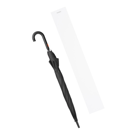 Зонт-трость Квантум (Quantum), черный/оранжевый