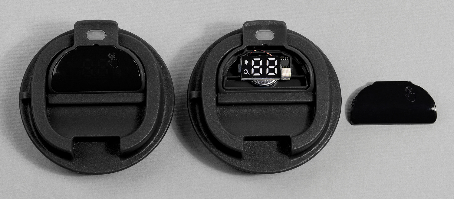 Термостакан "Legend" 390 мл с индикацией температуры, покрытие пудра, черный #