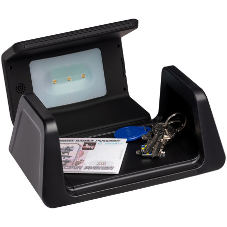 Настольный стерилизатор с беспроводной зарядкой и часами UV Depot, черный Настольный стерилизатор с беспроводной зарядкой и часами UV Depot, черный