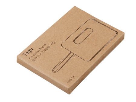 Бамбуковая багажная бирка с силиконовым чехлом Тагу, темно-синий