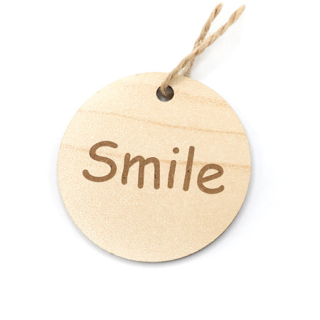 Бирка из ламинированного ХДФ на верёвке, Круглая