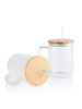 Стеклянная кружка с трубочкой "Amy", 400 мл (матовый)