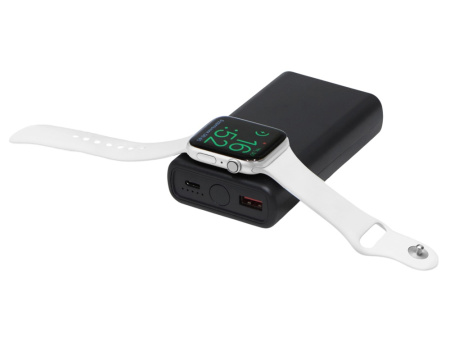 Внешний беспроводной аккумулятор 2-в-1 с функцией зарядки Apple Watch, QC/PD AtomIQ, 10000 мАч, черный