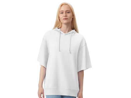 Худи оверсайз с коротким рукавом Warsaw унисекс, белый