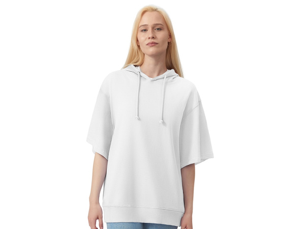 Худи оверсайз с коротким рукавом Warsaw унисекс, белый