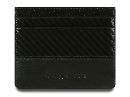 Портмоне для кредитных карт BUGATTI КОМЕТА | COMET, с защитой данных RFID, черное, натуральная воловья кожа, 10,2х0,2х8,2 см