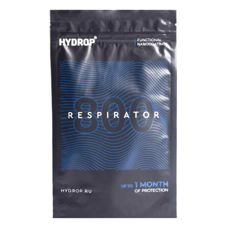 Бесклапанная фильтрующая маска RESPIRATOR 800 HYDROP черная без логотипа в фирменном пакете