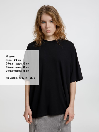 Футболка оверсайз унисекс Lavinia, черная, размер XL/XXL