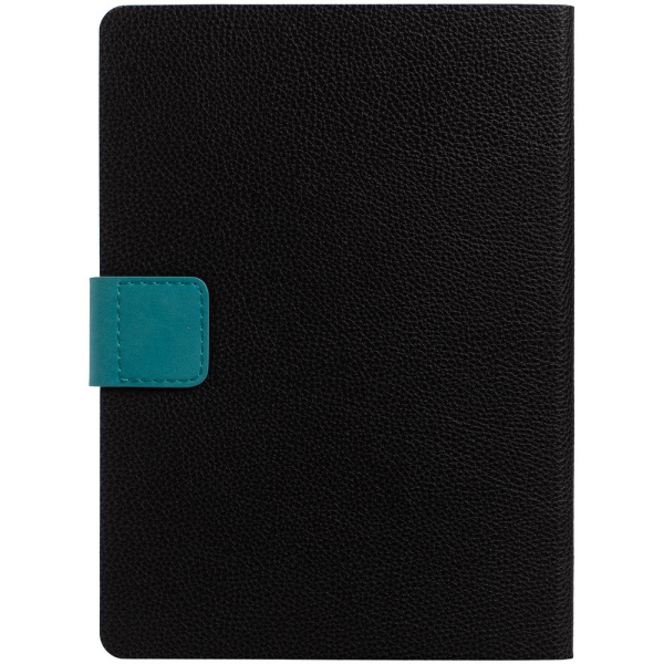 Ежедневник Boom, недатированный, черный с бирюзовым
