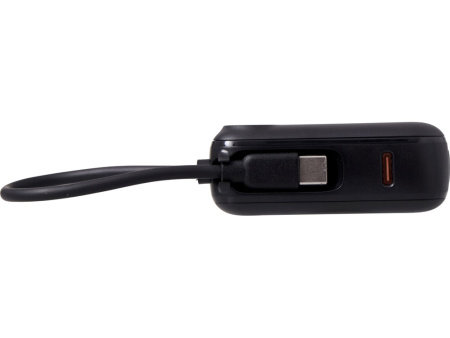 Внешний аккумулятор со встроенным кабелем Liri, QC/PD, 10000 мАч