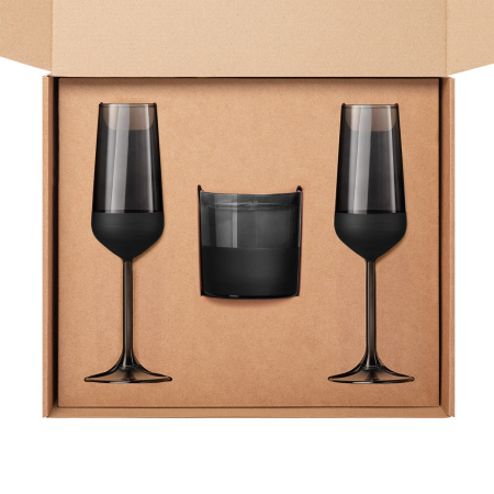 Доп. ложемент под свечу (арт. 73077)  + 2 бокала для шампанского в универсальную коробку (арт. 21006.020)