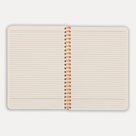 Блокнот на двойной пружине HELIX, 143 х 205 мм, черный с оранжевым, блок в линейку