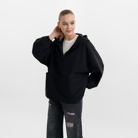 Ветровка (анорак) оверсайз унисекс Риссман (Rissman), черная