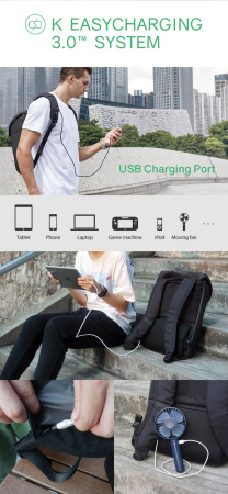 Рюкзак KORIN ClickPack X 45х32х15,5 см, с клапаном, черный