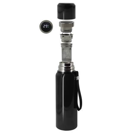 Термос S-travel New с датчиком температуры 600 мл. (черный)