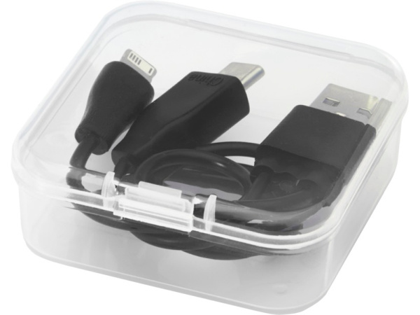 Двусторонний кабель для зарядки Ario 3-в-1 в тканевой оплетке