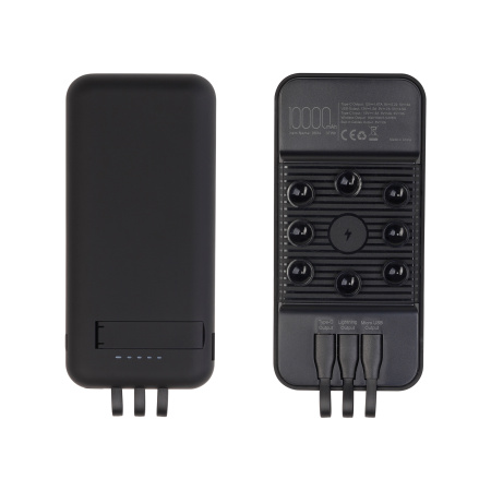 Беспроводное зарядное (22.5/15W) устройство "Topfull SOFTTOUCH" 10000 mAh с подсветкой лого, присосками, встроенными кабелями, с подставкой Беспроводное зарядное (22.5/15W) устройство "Topfull SOFTTOUCH" 10000 mAh с подсветкой лого, присосками, встроенными кабелями, с подставкой