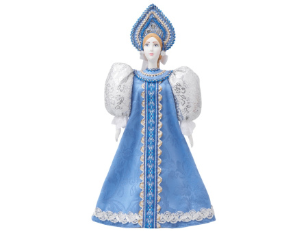 Подарочный набор: кукла фарфоровая, чай Малина с мятой, голубой