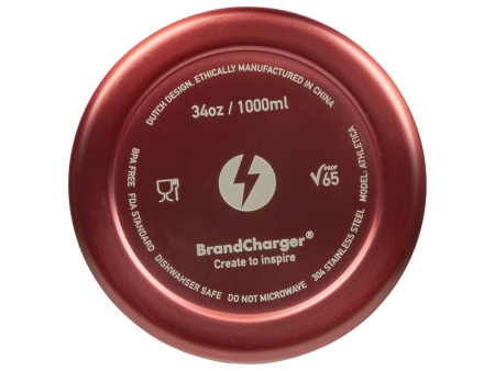 Бутылка для воды Athletica, 1000 мл, нержавеющая сталь, красный