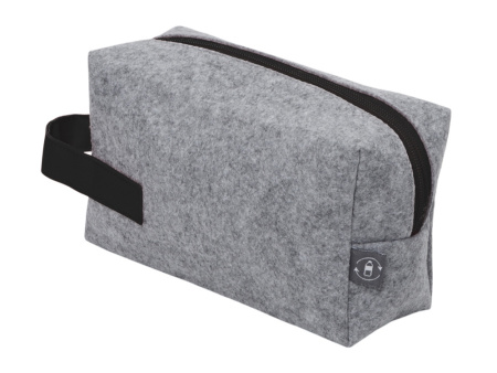 Органайзер для электроники и проводов Felt из RPET-фетра с ручкой, серый с черным