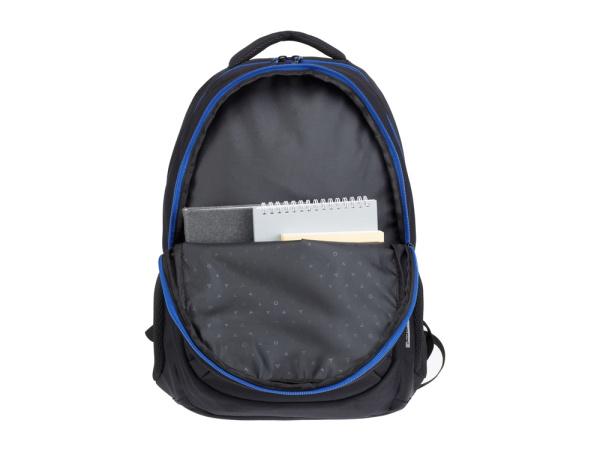 Рюкзак TORBER CLASS X, черный с синей вставкой, полиэстер 900D, 45 x 32 x 16 см