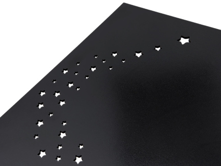 Подарочная коробка из фанеры Constellation 330х220х100 мм, фанера 6 мм, крышка на выдвижных пазах черная ЛХДФ 3 мм, бечевка