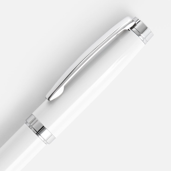 Ручка шариковая Letra Chrome, глянцевая, белая