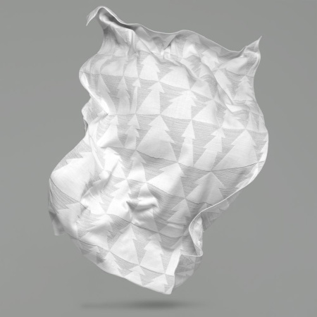 Плед «Танцующий лес», белый с серебристым