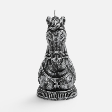 Свеча фигурная «Бюст лошади», серебристая