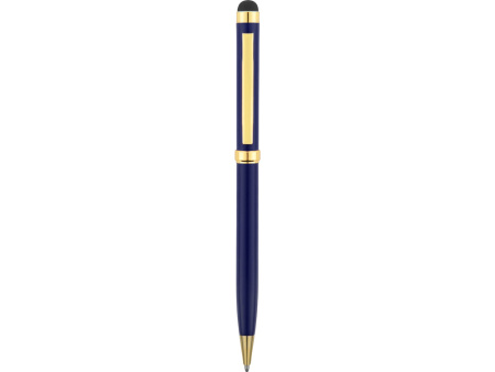 Ручка шариковая со стилусом Gold Soi Requis, металлическая, темно-синяя/золотистая