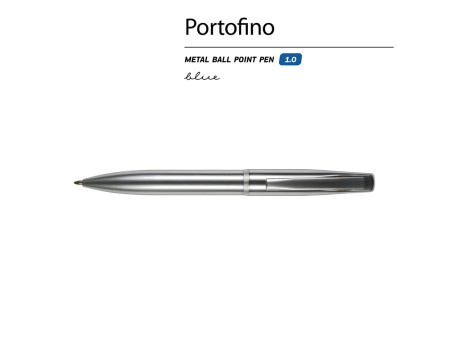 Ручка металлическая шариковая Portofino, вороненая сталь