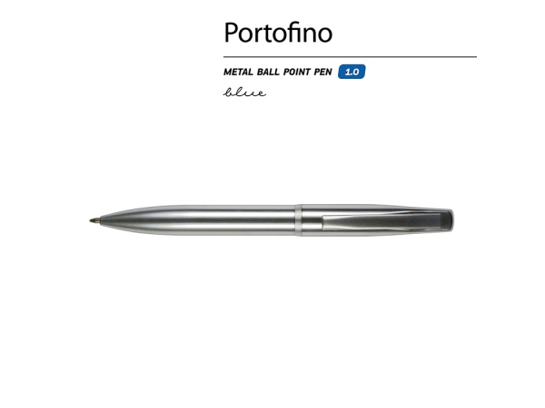 Ручка металлическая шариковая Portofino, вороненая сталь