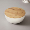 Салатник Bowl с бамбуковой крышкой, бежевый