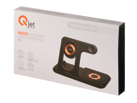 Беспроводная зарядная станция 3-в-1 MajestIQ, 15 Вт (Р) Беспроводная зарядная станция 3-в-1 MajestIQ, 15 Вт (Р)