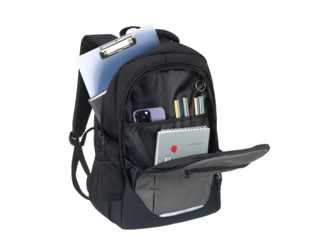 Рюкзак TORBER КЛАСС, чёрно-серый, 46 x 32 x 18 см + Мешок для сменной обуви в подарок!