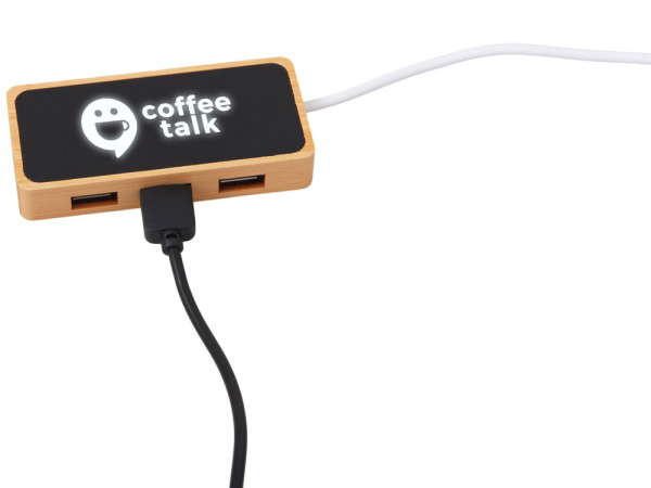 USB хаб с подсветкой лого Reedia S5, 3*USB, 1*Type C