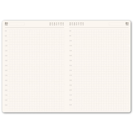 Ежедневник недатированный Tony, А5, лазурный, кремовый блок в клетку