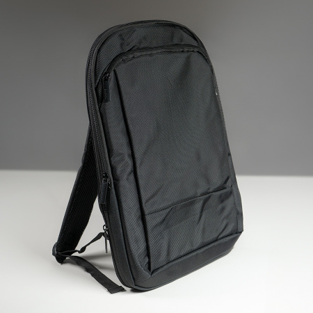 Расширяющийся  рюкзак "Slim" из водостойкого материала, чёрный, 45х30х6 см, ткань верха: 100% полиэстер 1680 D