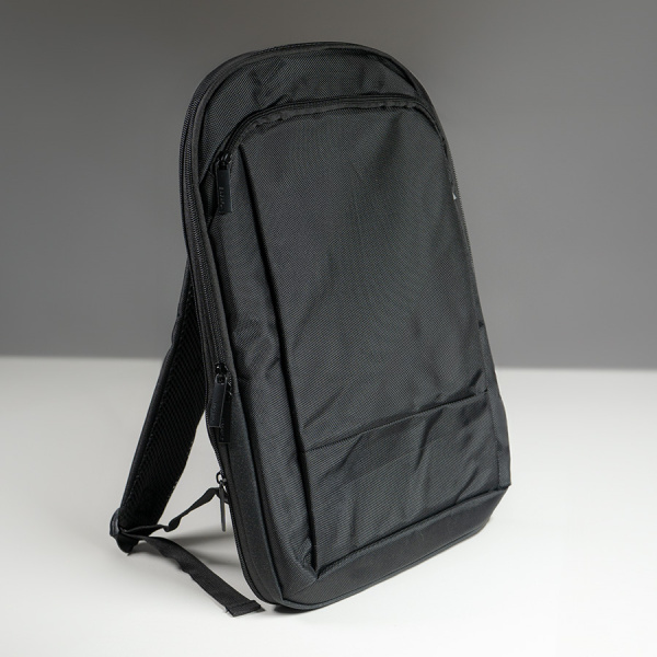 Расширяющийся  рюкзак "Slim" из водостойкого материала, чёрный, 45х30х6 см, ткань верха: 100% полиэстер 1680 D