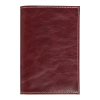 Обложка для автодокументов Leather Sky Matt Sun из натуральной кожи, бордовая с белой прострочкой